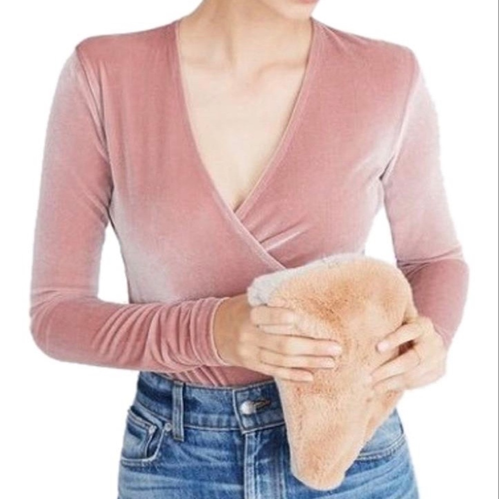 (SOLD) Madewell Velvet Wrap Bodysuit - S - Picture 3 of 6